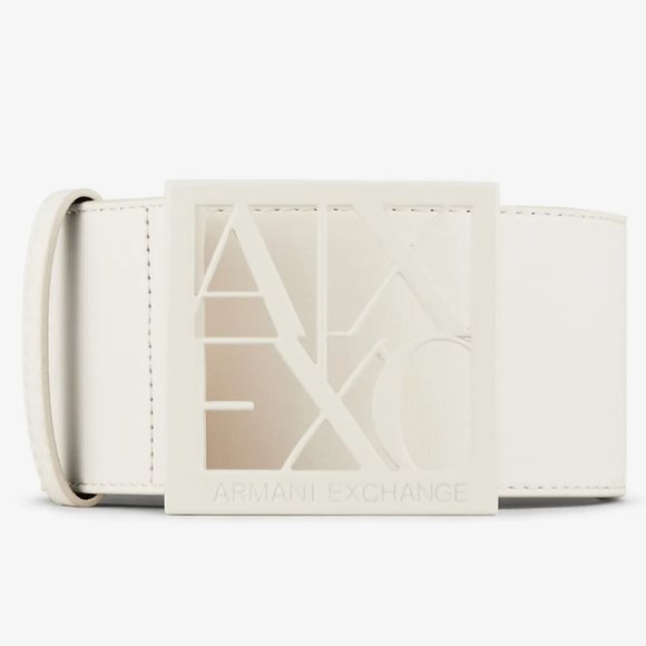 Armani Exchange AX WIDE Belt Square Logo Buckle MANY SIZES - Picture 1 of 6